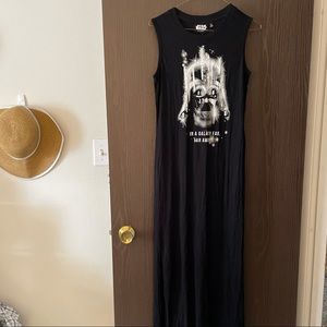STAR WARS Darth Vader 100% Cotton Black Maxi Dress